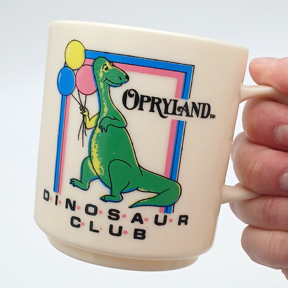1980s - 1990s VTG Opryland Dinosaur Club plastic mugs - Set of 2 - Hong Kong